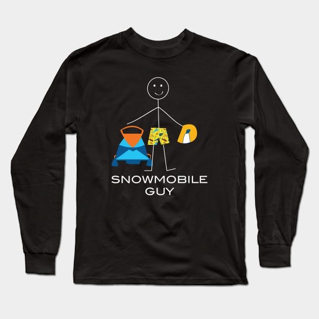 Funny Mens Snowmobile Guy Long Sleeve T-Shirt by whyitsme